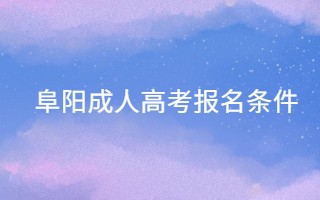 阜陽成人高考報(bào)名條件