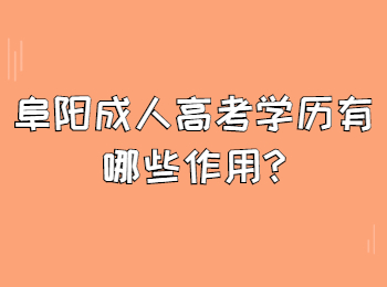 阜陽成人高考學(xué)歷有哪些作用