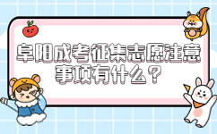 阜陽成考征集志愿注意事項有什么